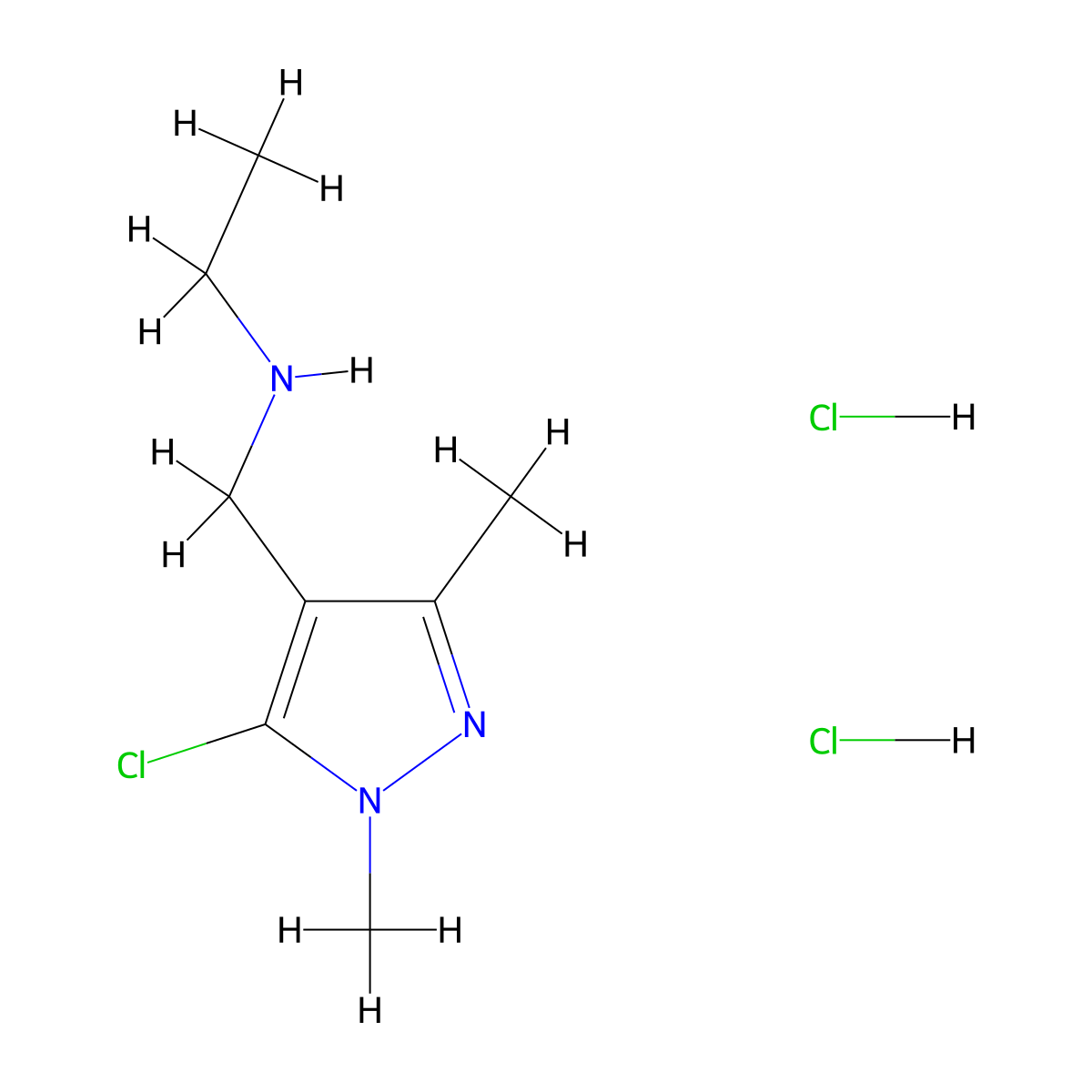 [(5-Chloro-1,3-dimethyl-1h-pyrazol-4-yl)methyl](ethyl)amine dihydrochloride molecular structure, CAS 2225144-73-8