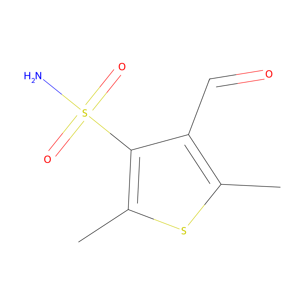 4-Formyl-2,5-dimethylthiophene-3-sulfonamide molecular structure, CAS 2225144-79-4