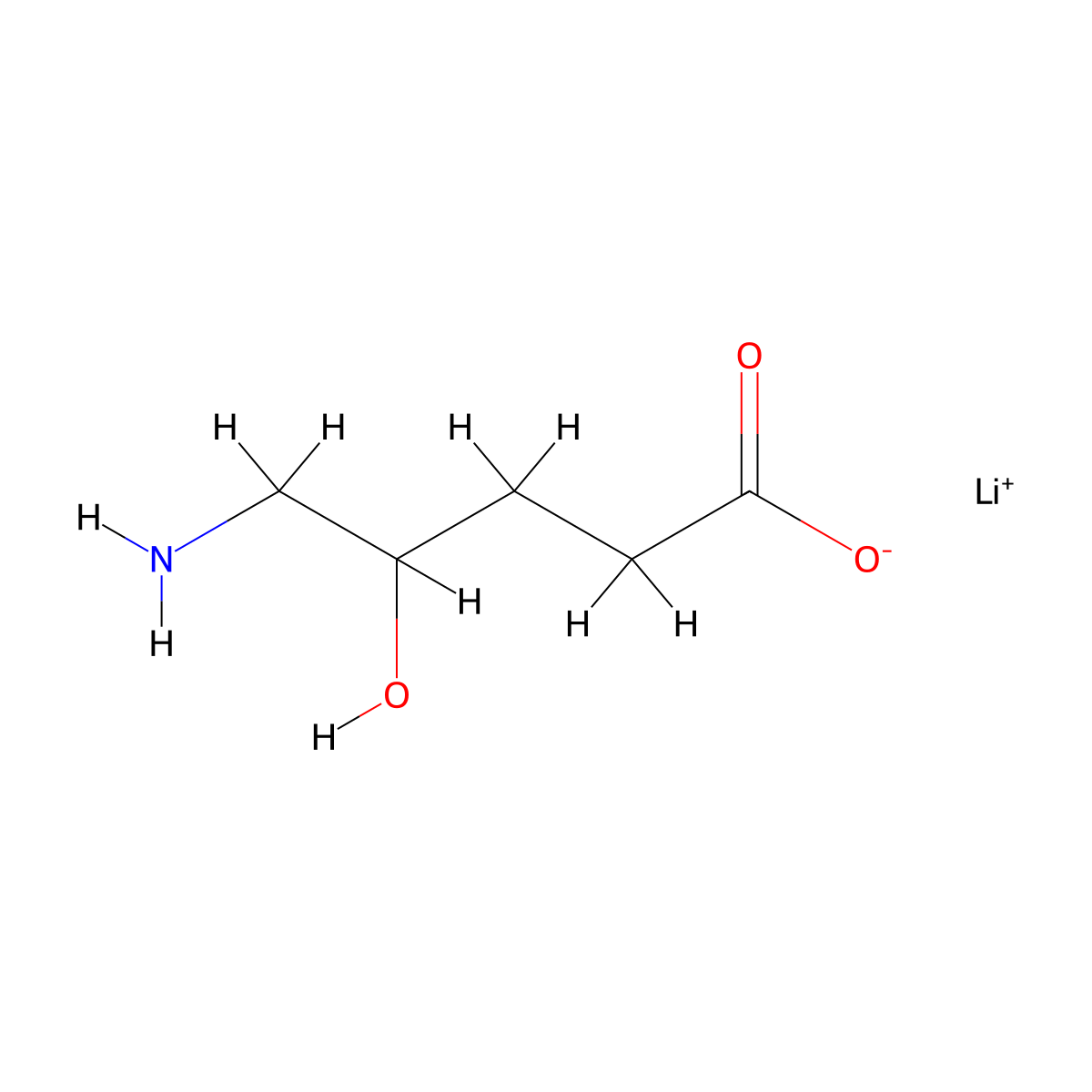 Lithium 5-amino-4-hydroxypentanoate molecular structure, CAS 2225144-83-0