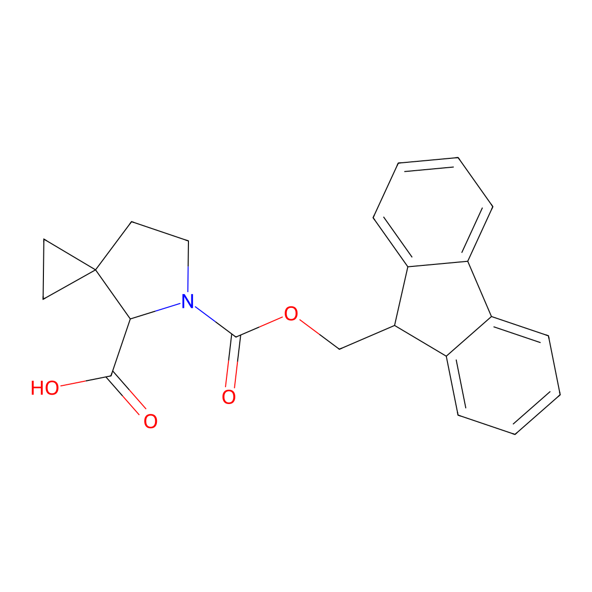 5-{[(9H-fluoren-9-yl)methoxy]carbonyl}-5-azaspiro[2.4]heptane-4-carboxylic acid molecular structure, CAS 2225144-90-9