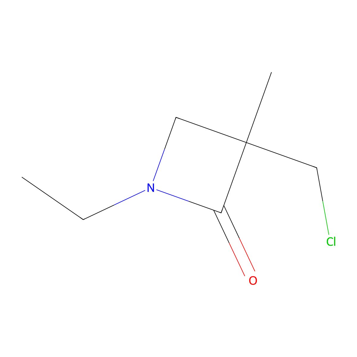 3-(Chloromethyl)-1-ethyl-3-methylazetidin-2-one molecular structure, CAS 2225144-92-1