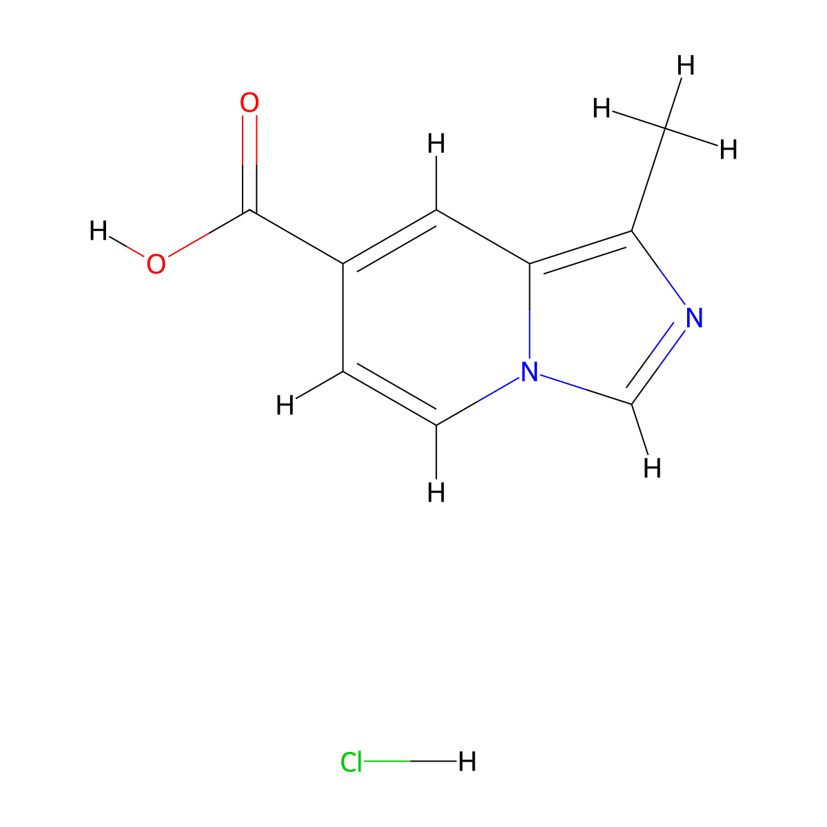 1-Methylimidazo[1,5-a]pyridine-7-carboxylic acid hydrochloride molecular structure, CAS 2225144-99-8
