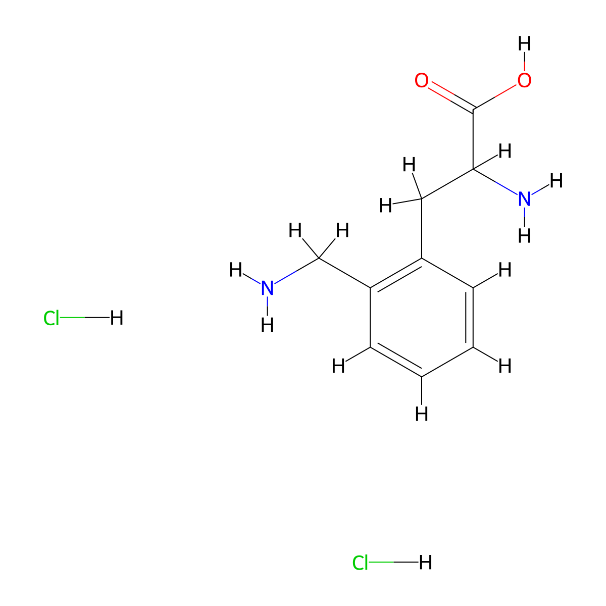 2-Amino-3-[2-(aminomethyl)phenyl]propanoic acid dihydrochloride molecular structure, CAS 2225146-00-7
