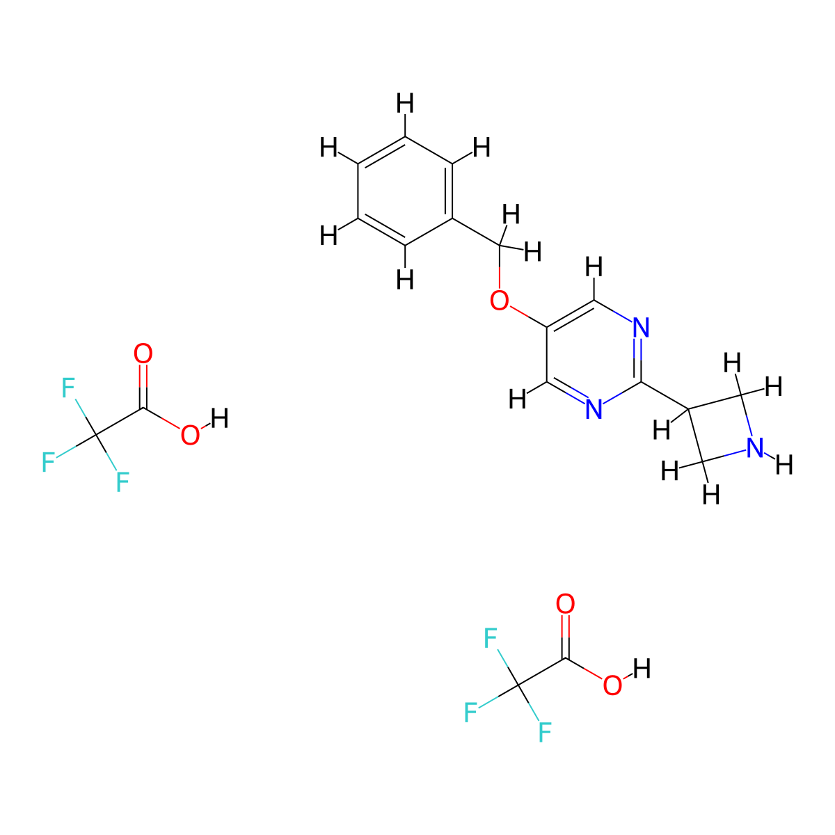 2-(Azetidin-3-yl)-5-(benzyloxy)pyrimidine; bis(trifluoroacetic acid) molecular structure, CAS 2225146-07-4