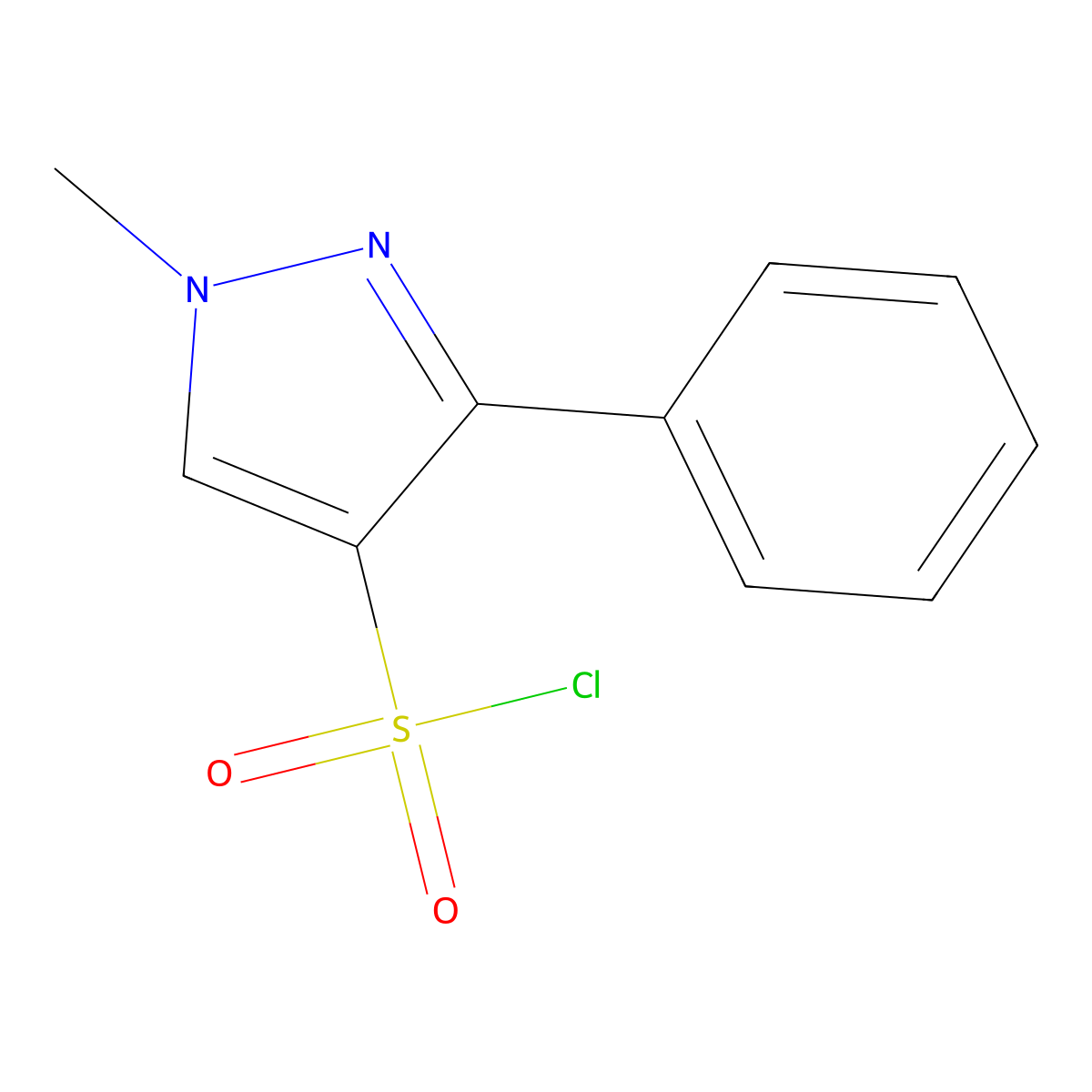 1-Methyl-3-phenyl-1H-pyrazole-4-sulfonyl chloride molecular structure, CAS 2225146-16-5