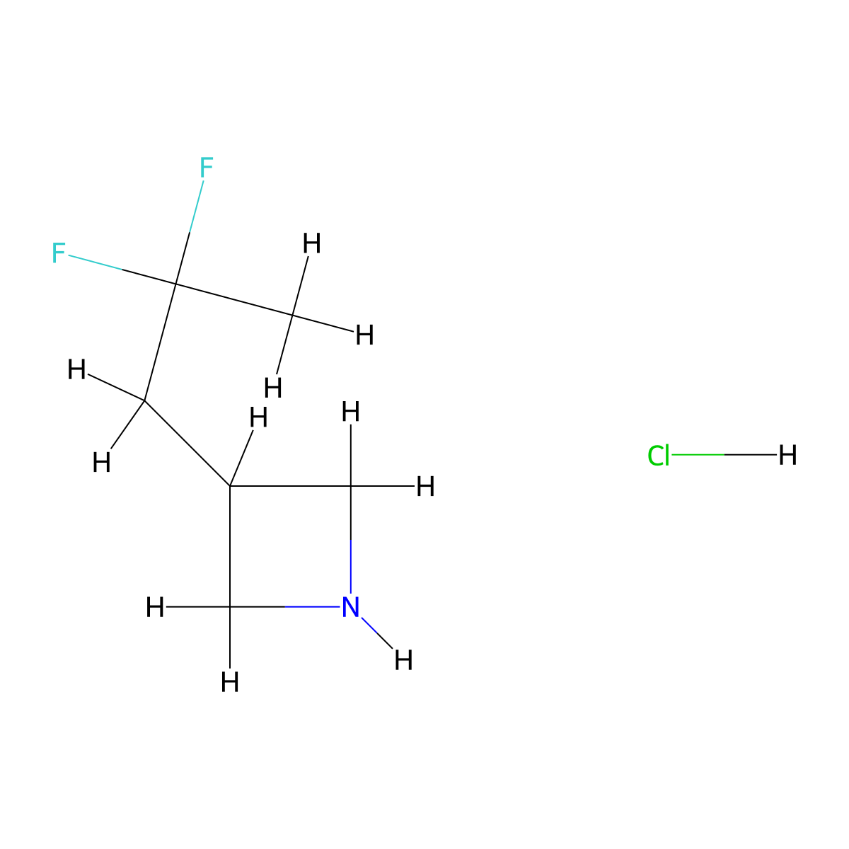 3-(2,2-Difluoropropyl)azetidine hydrochloride molecular structure, CAS 2225146-18-7