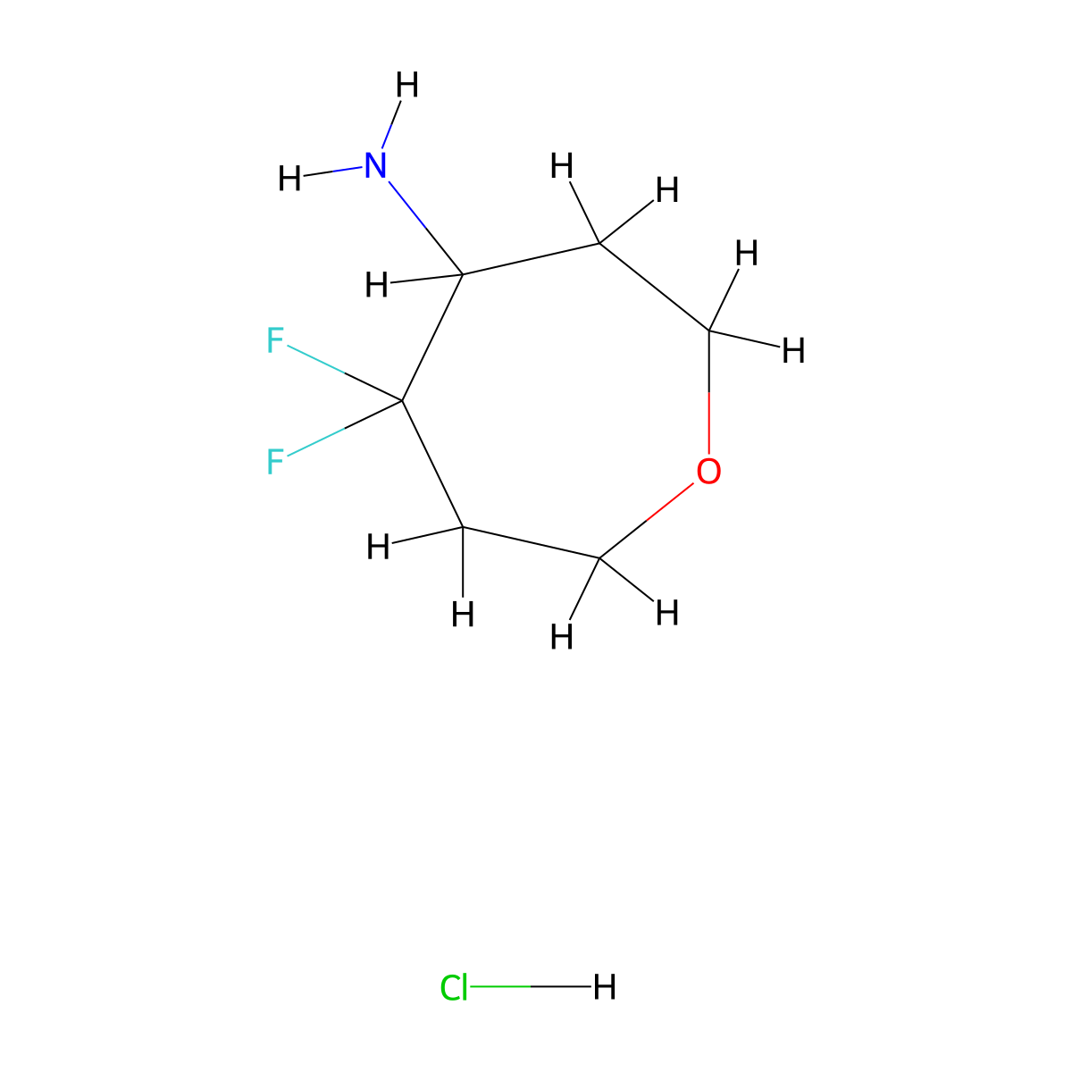 5,5-Difluorooxepan-4-amine hydrochloride molecular structure, CAS 2225146-21-2