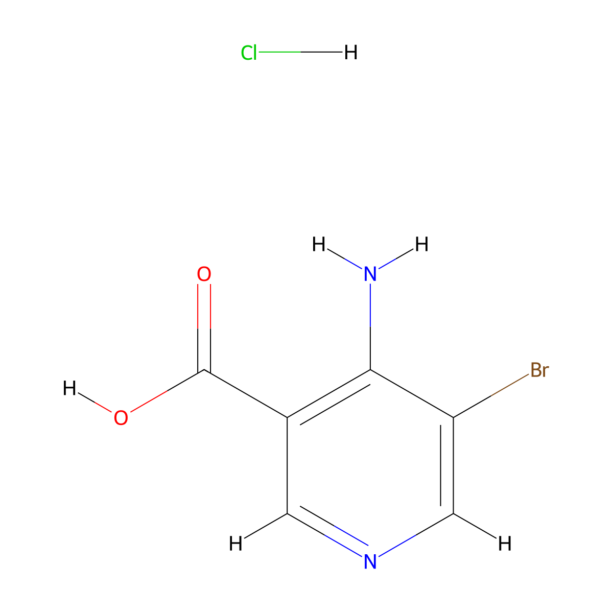 4-Amino-5-bromopyridine-3-carboxylic acid hydrochloride molecular structure, CAS 2225146-31-4