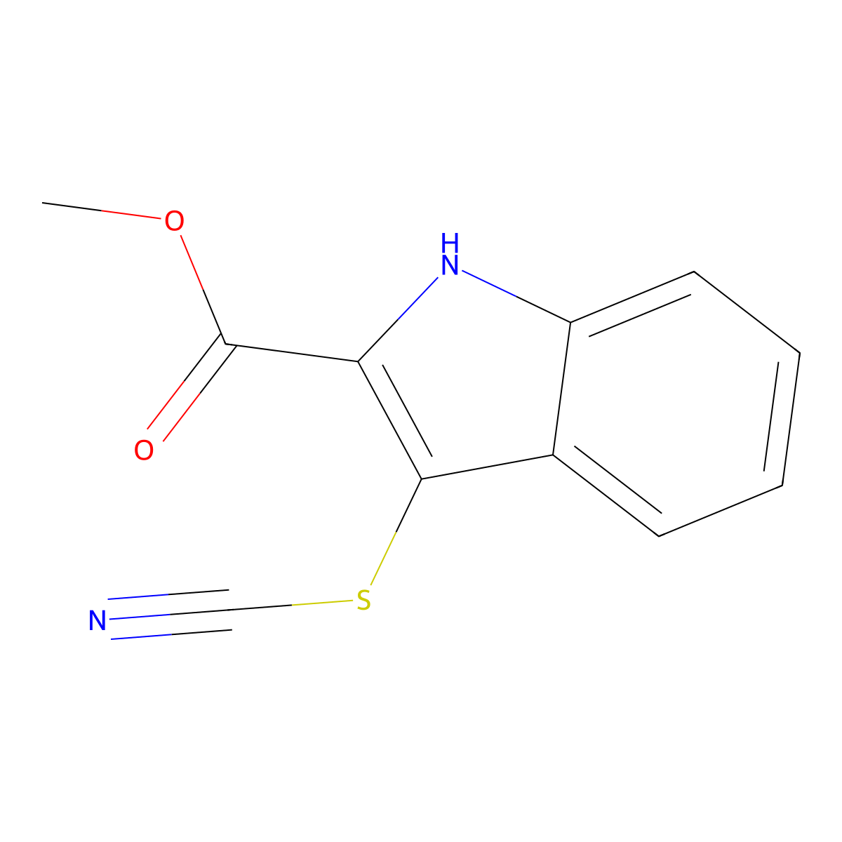 methyl 3-(cyanosulfanyl)-1H-indole-2-carboxylate molecular structure, CAS 2225146-37-0