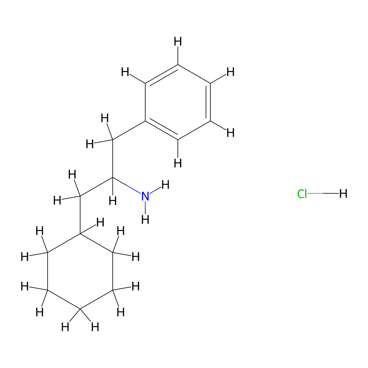 1-Cyclohexyl-3-phenylpropan-2-amine hydrochloride molecular structure, CAS 2225146-42-7