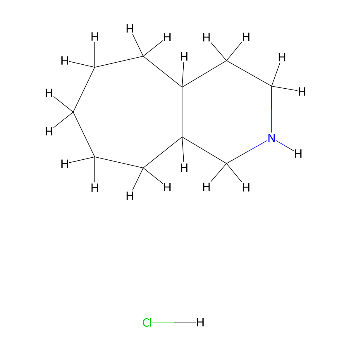 decahydro-1H-cyclohepta(c)pyridine hydrochloride molecular structure, CAS 2225146-48-3