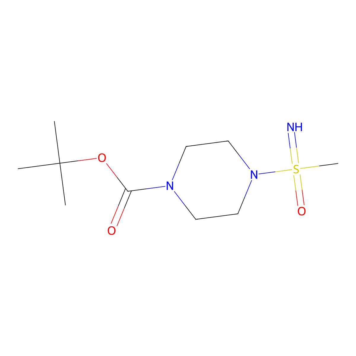 tert-Butyl 4-[imino(methyl)oxo-lambda6-sulfanyl]piperazine-1-carboxylate molecular structure, CAS 2225146-49-4