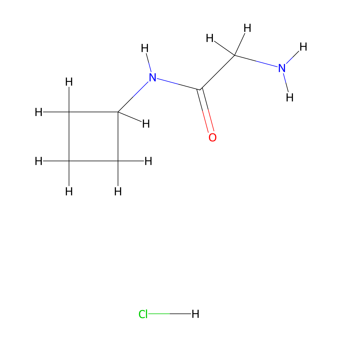 2-amino-N-cyclobutylacetamide hydrochloride molecular structure, CAS 2225146-50-7