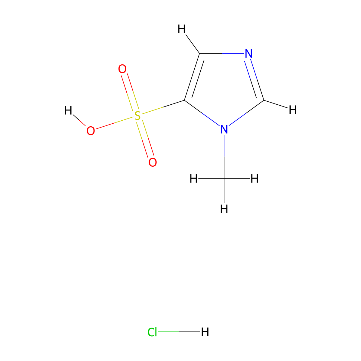1-methyl-1H-imidazole-5-sulfonic acid hydrochloride molecular structure, CAS 2225146-54-1