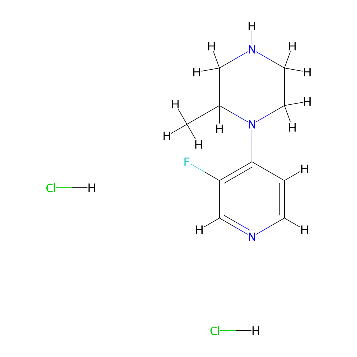 1-(3-Fluoropyridin-4-yl)-2-methylpiperazine dihydrochloride molecular structure, CAS 2225146-61-0