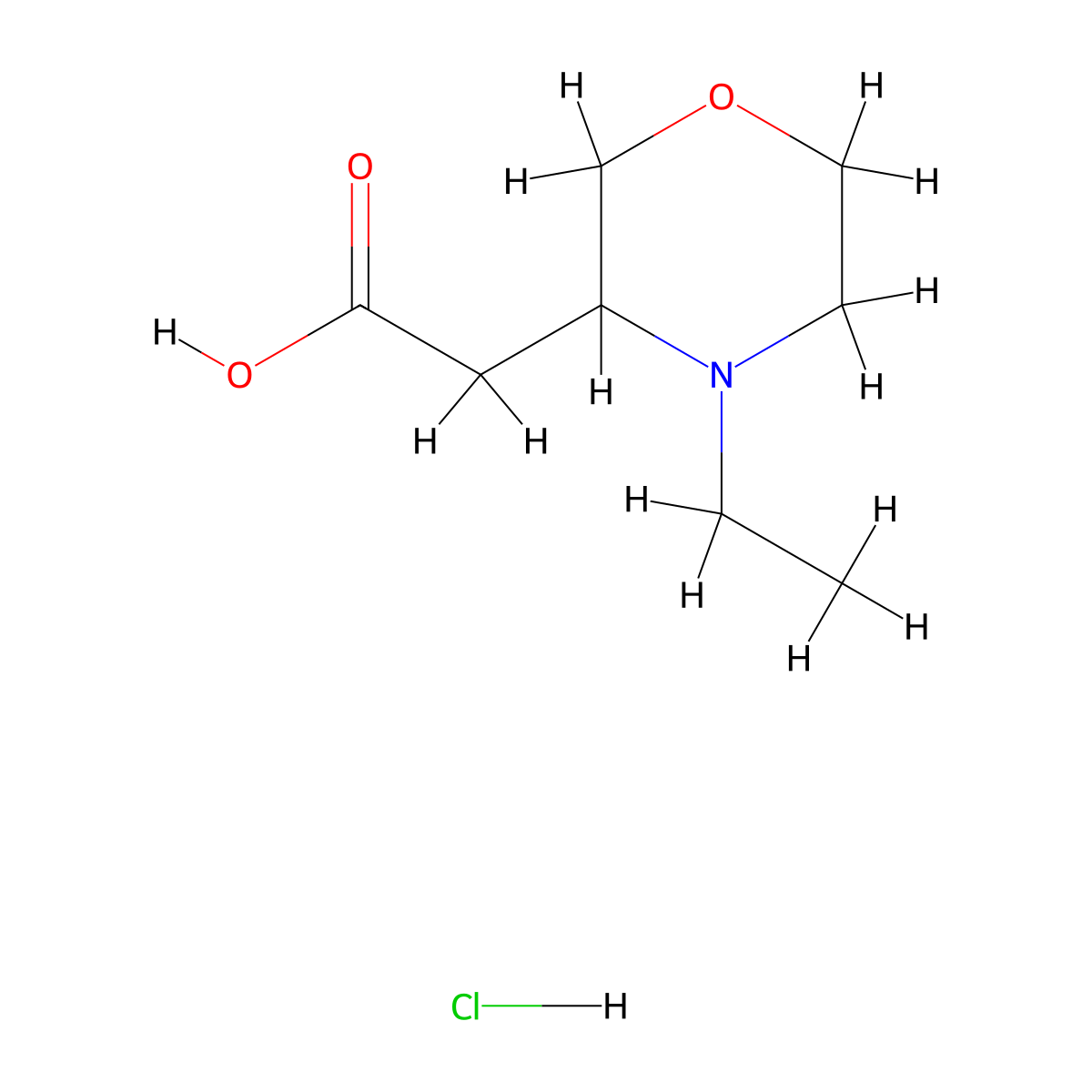 2-(4-Ethylmorpholin-3-yl)acetic acid hydrochloride molecular structure, CAS 2225146-65-4