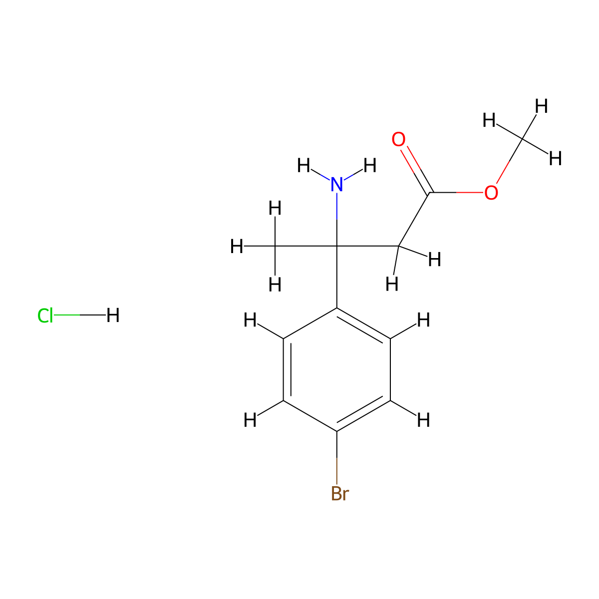 Methyl 3-amino-3-(4-bromophenyl)butanoate hydrochloride molecular structure, CAS 2225146-67-6