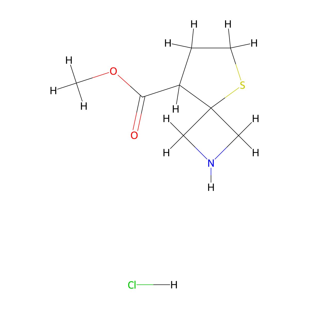 Methyl 5-thia-2-azaspiro[3.4]octane-8-carboxylate hydrochloride molecular structure, CAS 2225146-80-3