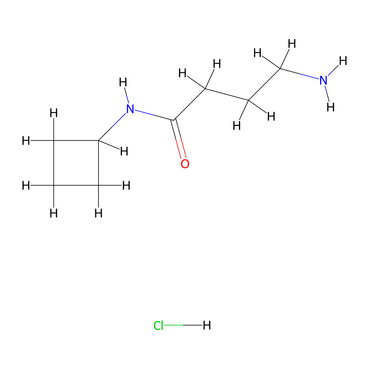 4-amino-N-cyclobutylbutanamide hydrochloride molecular structure, CAS 2225146-84-7