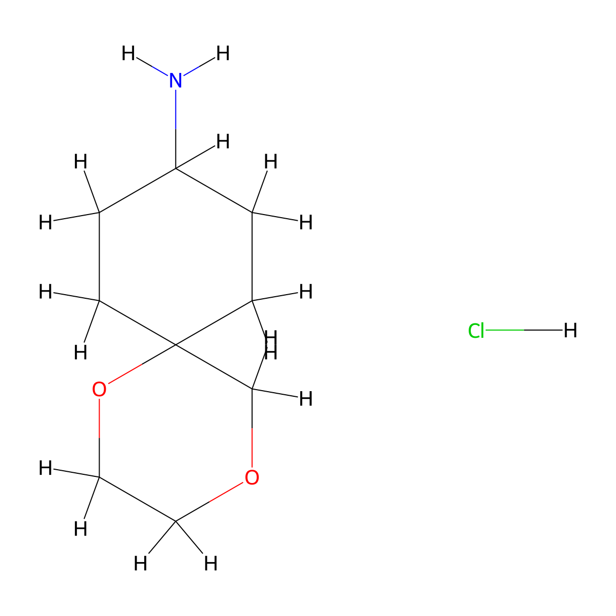 1,4-Dioxaspiro(5.5)undecan-9-amine hydrochloride molecular structure, CAS 2225146-86-9