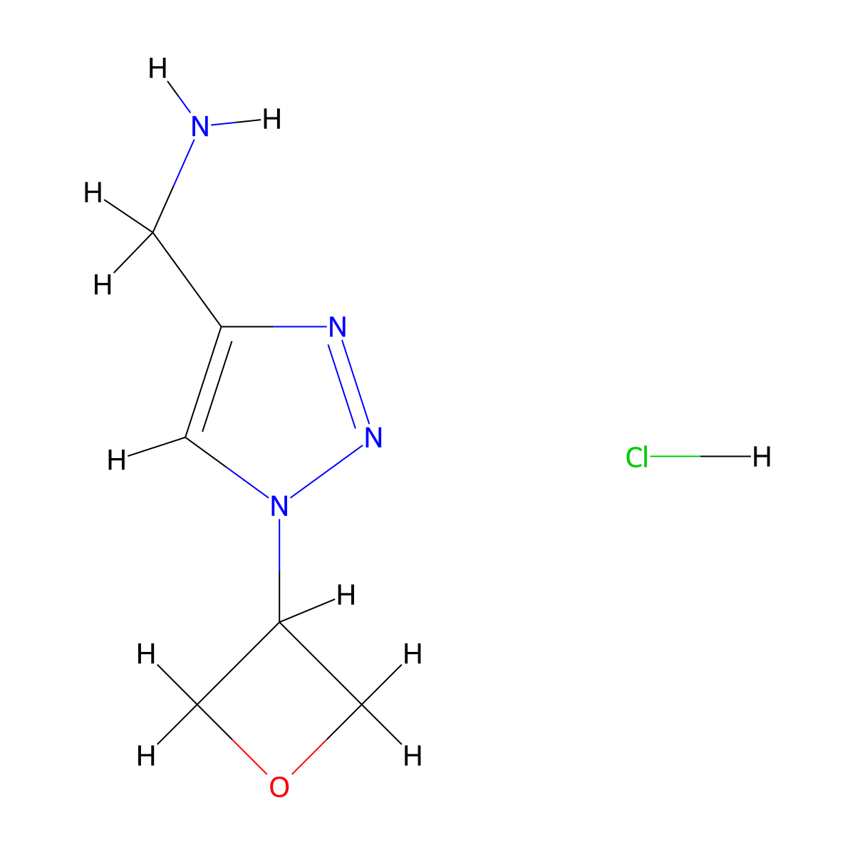 [1-(Oxetan-3-yl)-1h-1,2,3-triazol-4-yl]methanamine hydrochloride molecular structure, CAS 2225146-87-0