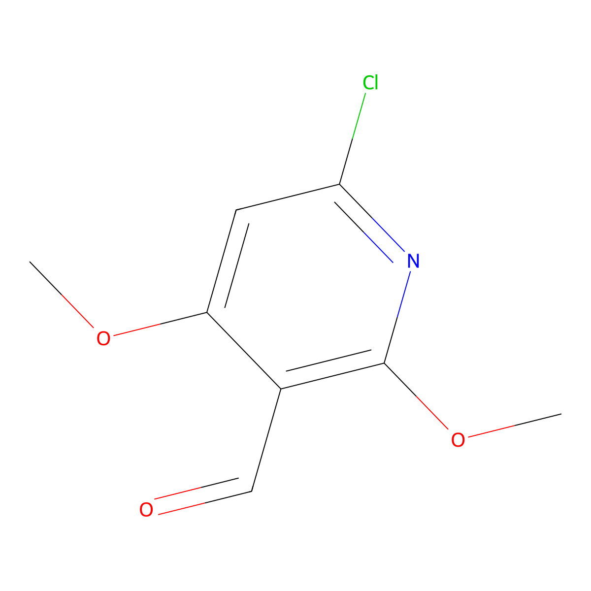6-Chloro-2,4-dimethoxypyridine-3-carbaldehyde molecular structure, CAS 2225146-91-6
