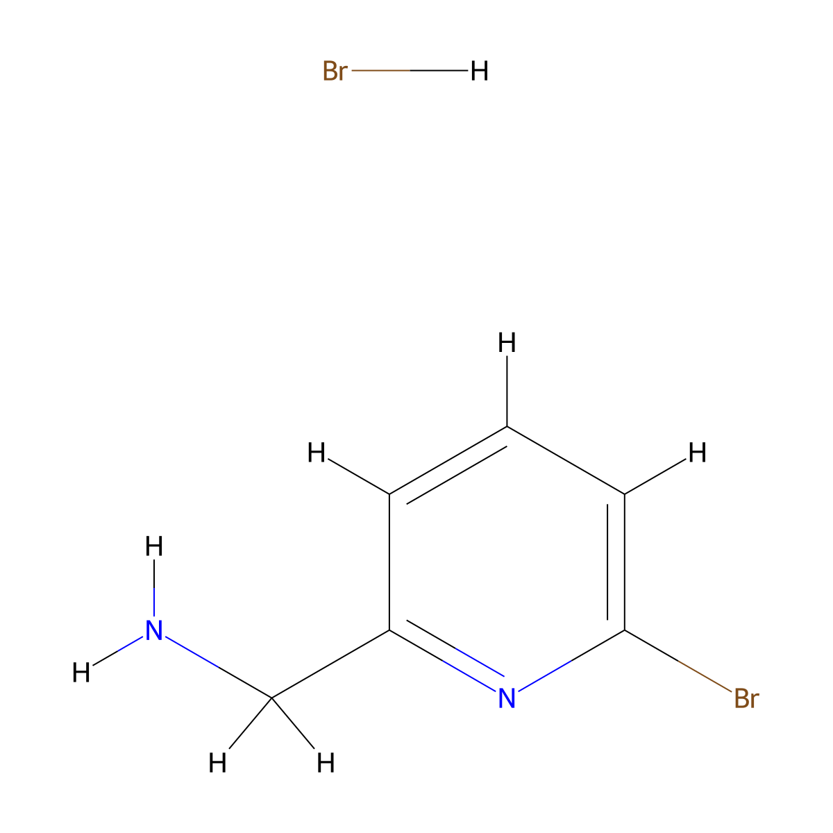 (6-Bromopyridin-2-yl)methanamine hydrobromide molecular structure, CAS 2225146-95-0