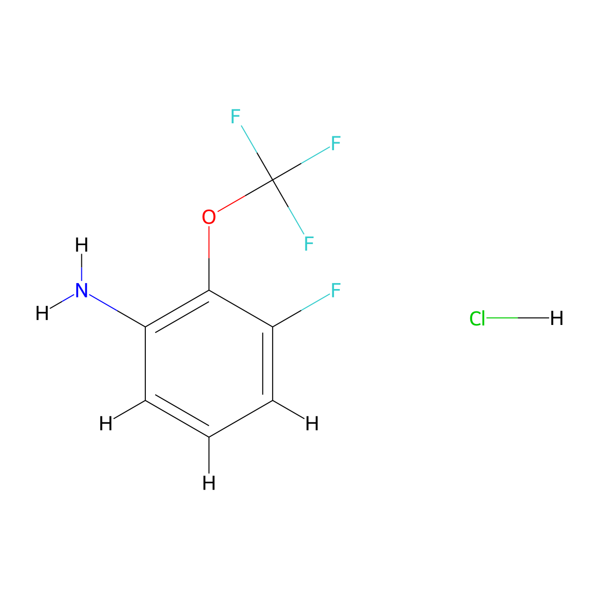 3-Fluoro-2-(trifluoromethoxy)aniline hydrochloride molecular structure, CAS 2225146-96-1