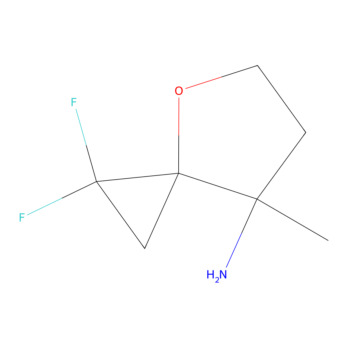1,1-Difluoro-7-methyl-4-oxaspiro[2.4]heptan-7-amine molecular structure, CAS 2225146-98-3