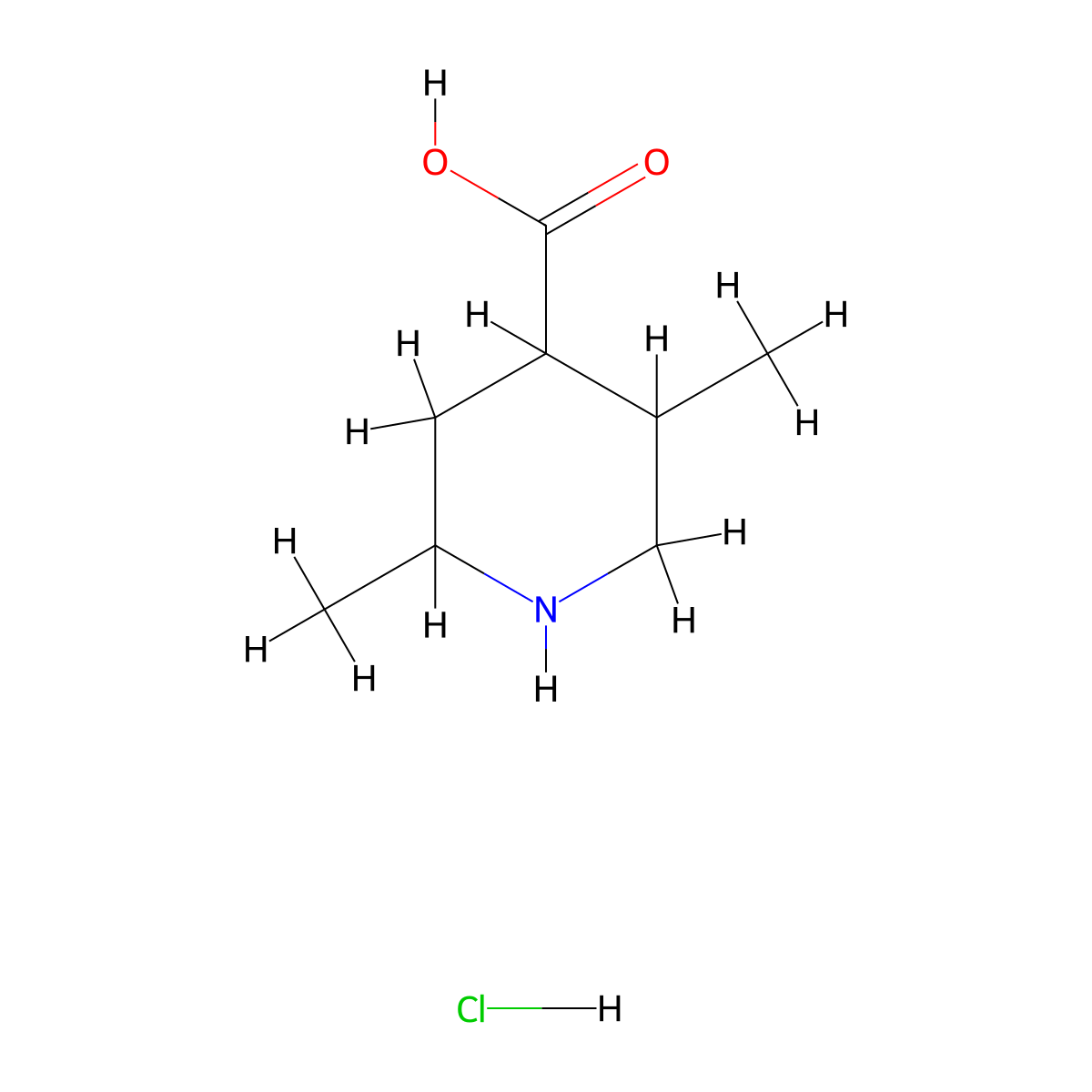 2,5-Dimethylpiperidine-4-carboxylic acid hydrochloride molecular structure, CAS 2225147-00-0