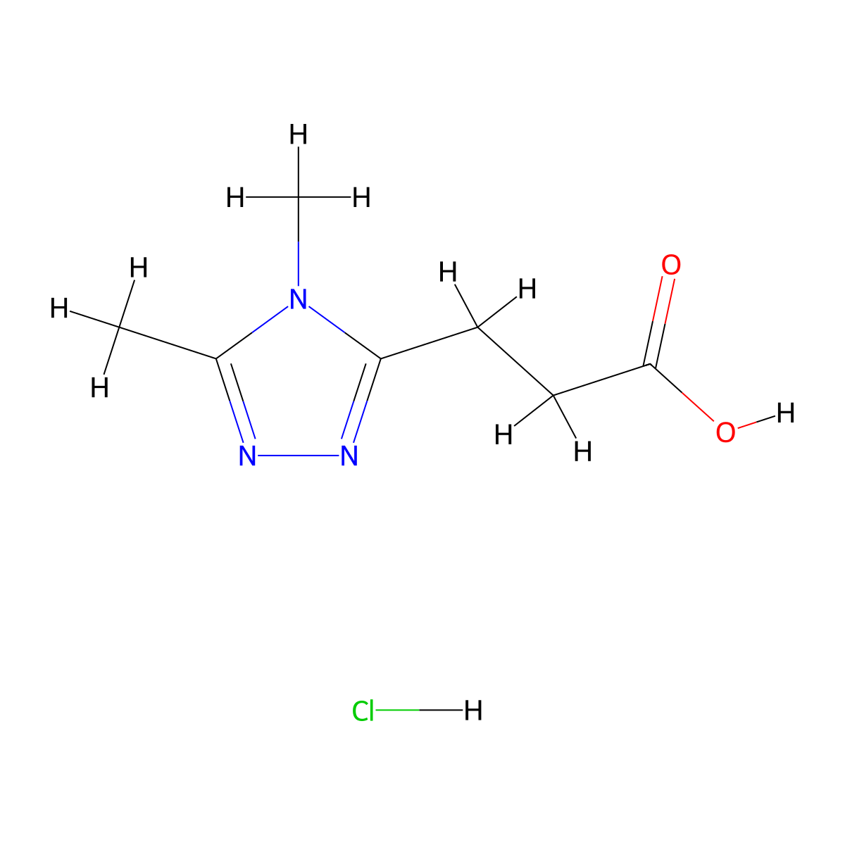 3-(Dimethyl-4h-1,2,4-triazol-3-yl)propanoic acid hydrochloride molecular structure, CAS 2225147-03-3