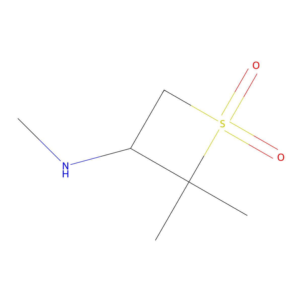 2,2-Dimethyl-3-(methylamino)-1lambda6-thietane-1,1-dione molecular structure, CAS 2225147-06-6