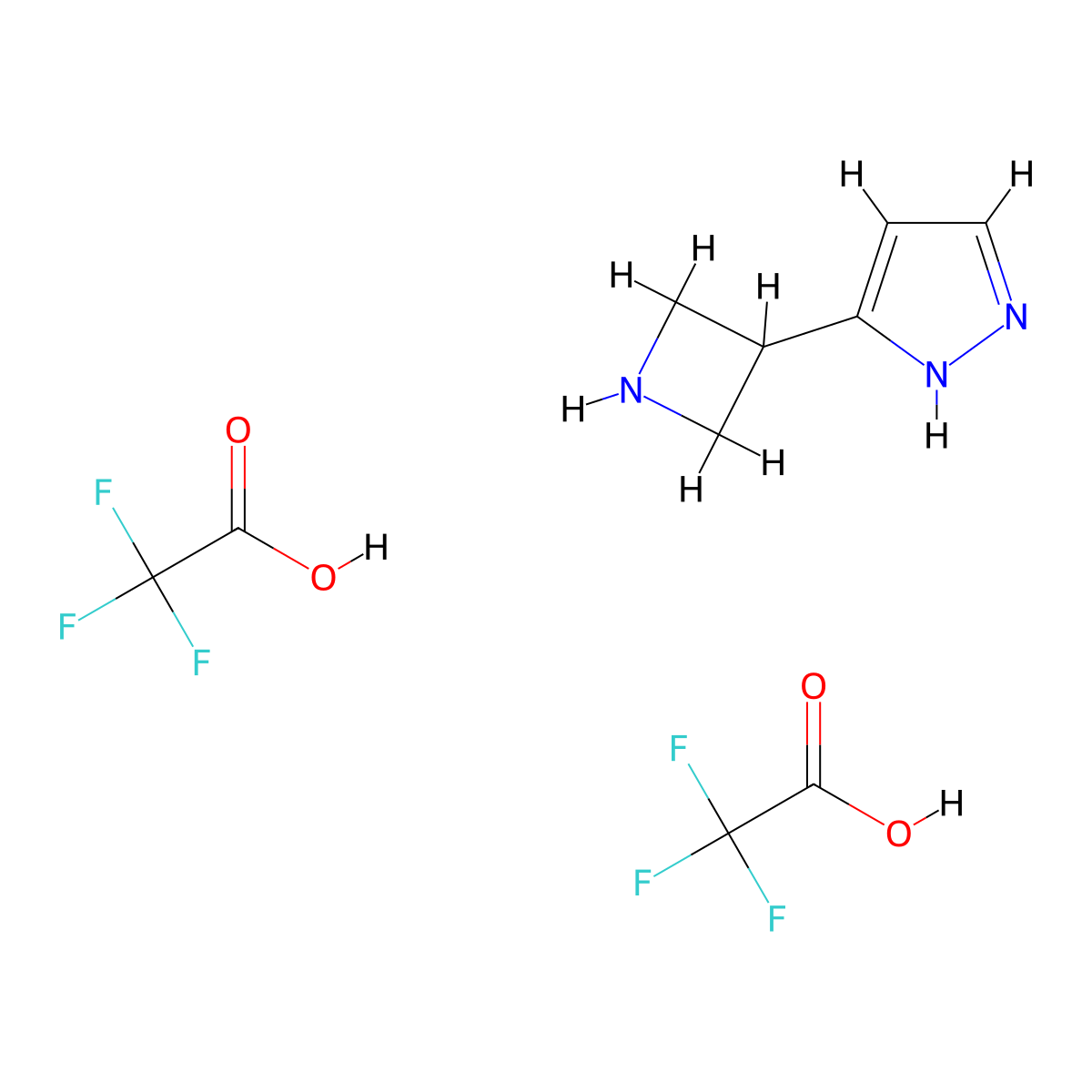 3-(Azetidin-3-yl)-1H-pyrazole bis(2,2,2-trifluoroacetate) molecular structure, CAS 2225147-07-7