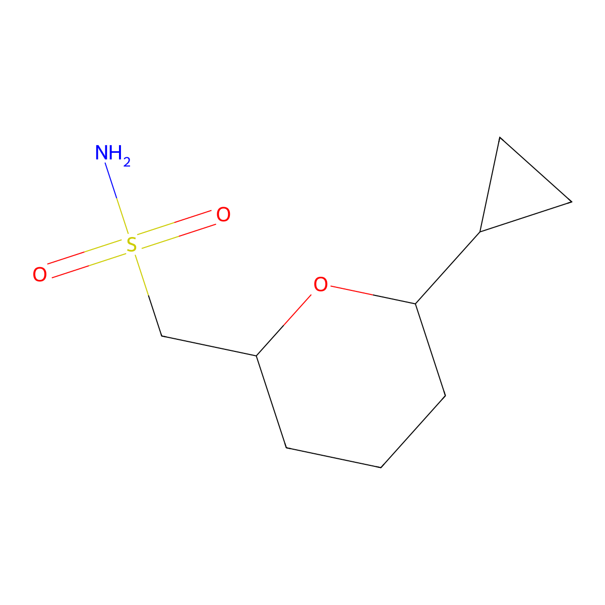 (6-Cyclopropyloxan-2-yl)methanesulfonamide molecular structure, CAS 2225147-12-4