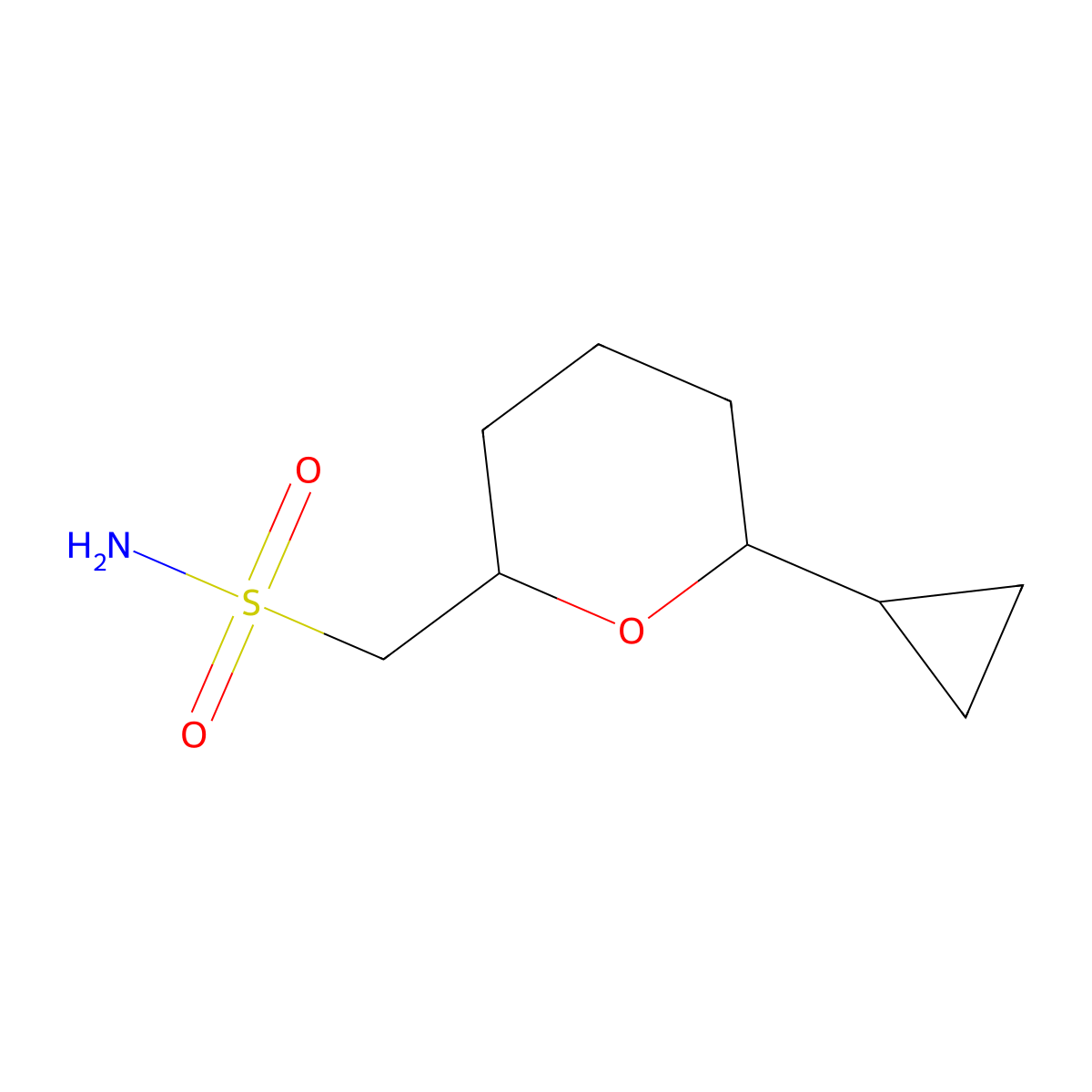 (6-Cyclopropyloxan-2-yl)methanesulfonamide molecular structure, CAS 2225147-12-4