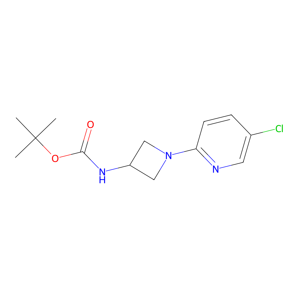 tert-butyl N-[1-(5-chloropyridin-2-yl)azetidin-3-yl]carbamate molecular structure, CAS 2225147-17-9