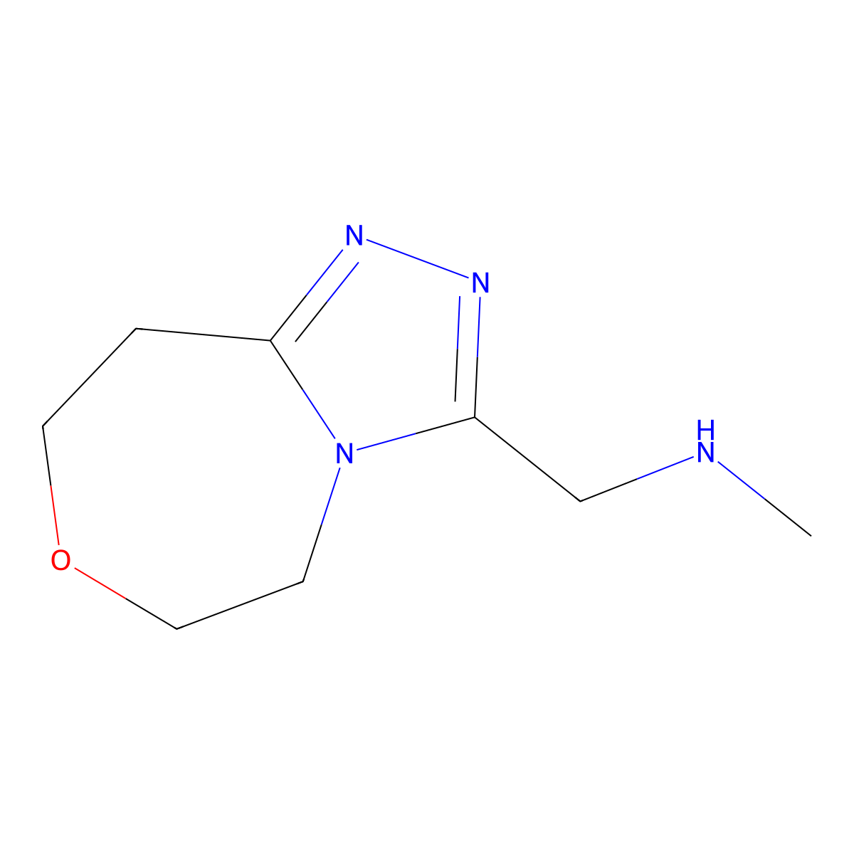 methyl({5H,6H,8H,9H-[1,2,4]triazolo[4,3-d][1,4]oxazepin-3-yl}methyl)amine molecular structure, CAS 2225147-23-7