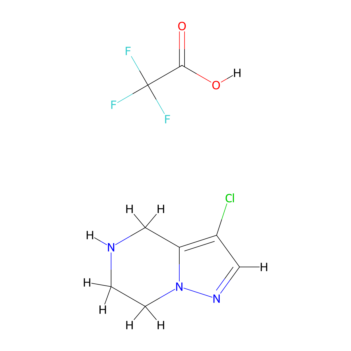 3-chloro-4H,5H,6H,7H-pyrazolo[1,5-a]pyrazine; trifluoroacetic acid molecular structure, CAS 2225147-25-9