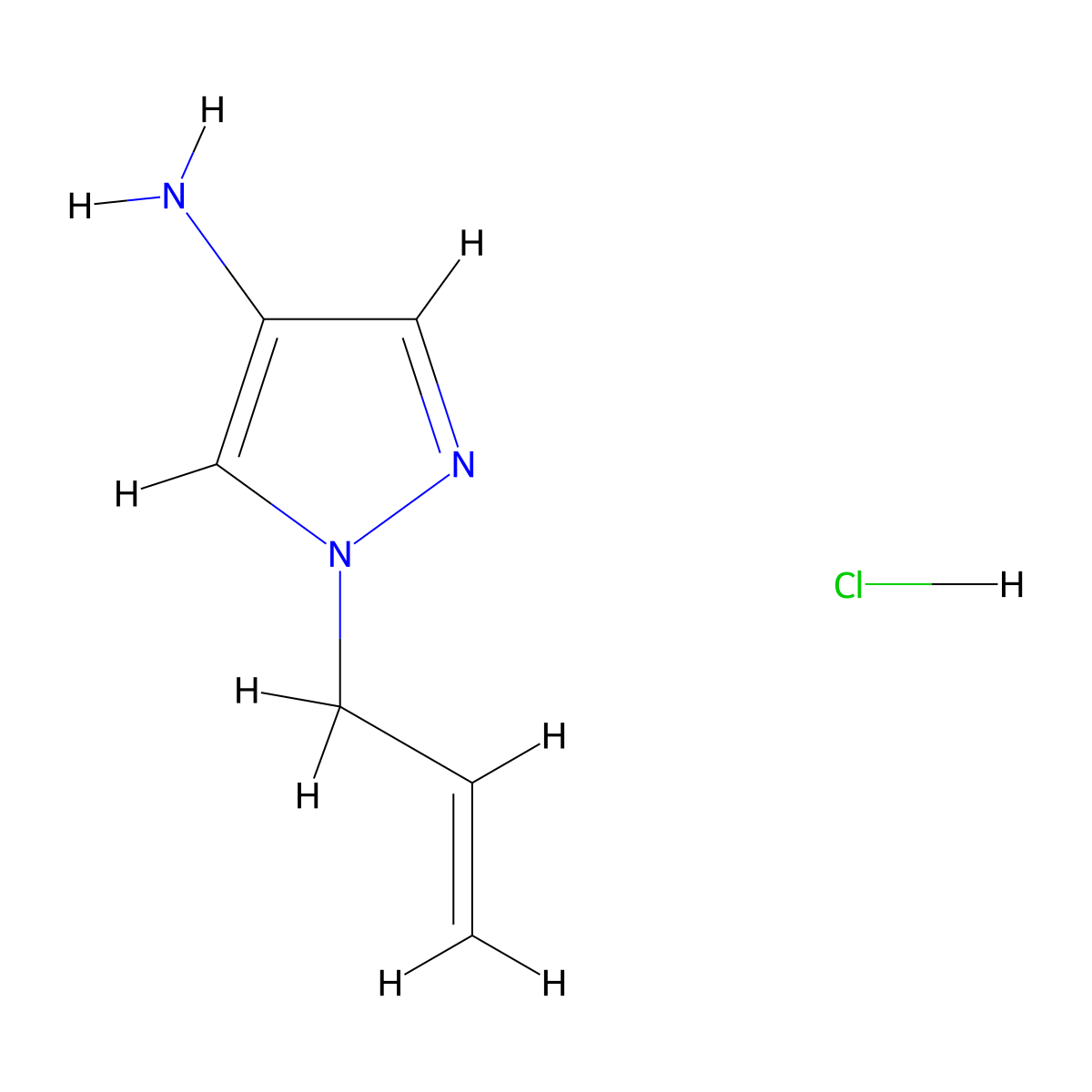 1-(prop-2-en-1-yl)-1H-pyrazol-4-amine hydrochloride molecular structure, CAS 2225147-27-1