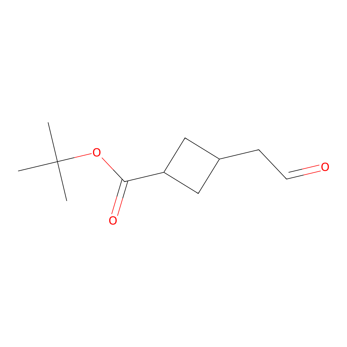 tert-Butyl 3-(2-oxoethyl)cyclobutane-1-carboxylate molecular structure, CAS 2225147-28-2