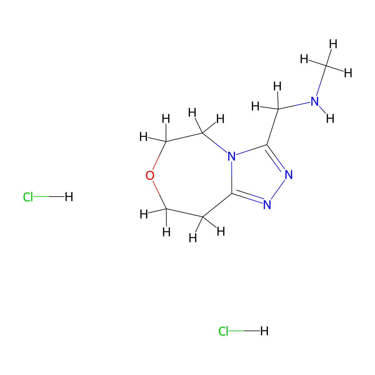 methyl({5H,6H,8H,9H-[1,2,4]triazolo[4,3-d][1,4]oxazepin-3-yl}methyl)amine dihydrochloride molecular structure, CAS 2225147-34-0