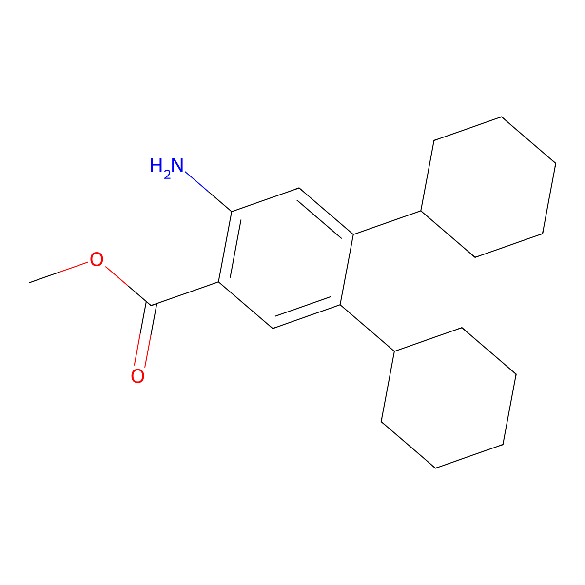 Methyl 2-amino-4,5-dicyclohexylbenzoate molecular structure, CAS 2225147-35-1