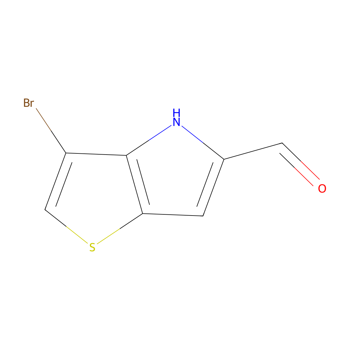 3-Bromo-4H-thieno[3,2-b]pyrrole-5-carbaldehyde molecular structure, CAS 2225147-38-4