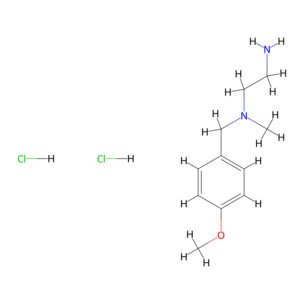 (2-Aminoethyl)((4-methoxyphenyl)methyl)methylamine dihydrochloride molecular structure, CAS 2225147-39-5