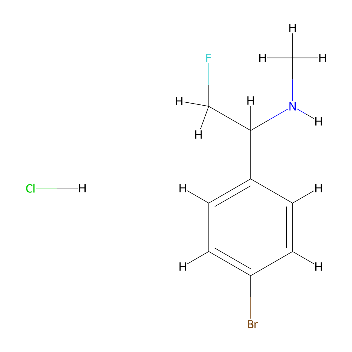 [1-(4-Bromophenyl)-2-fluoroethyl](methyl)amine hydrochloride molecular structure, CAS 2225147-41-9