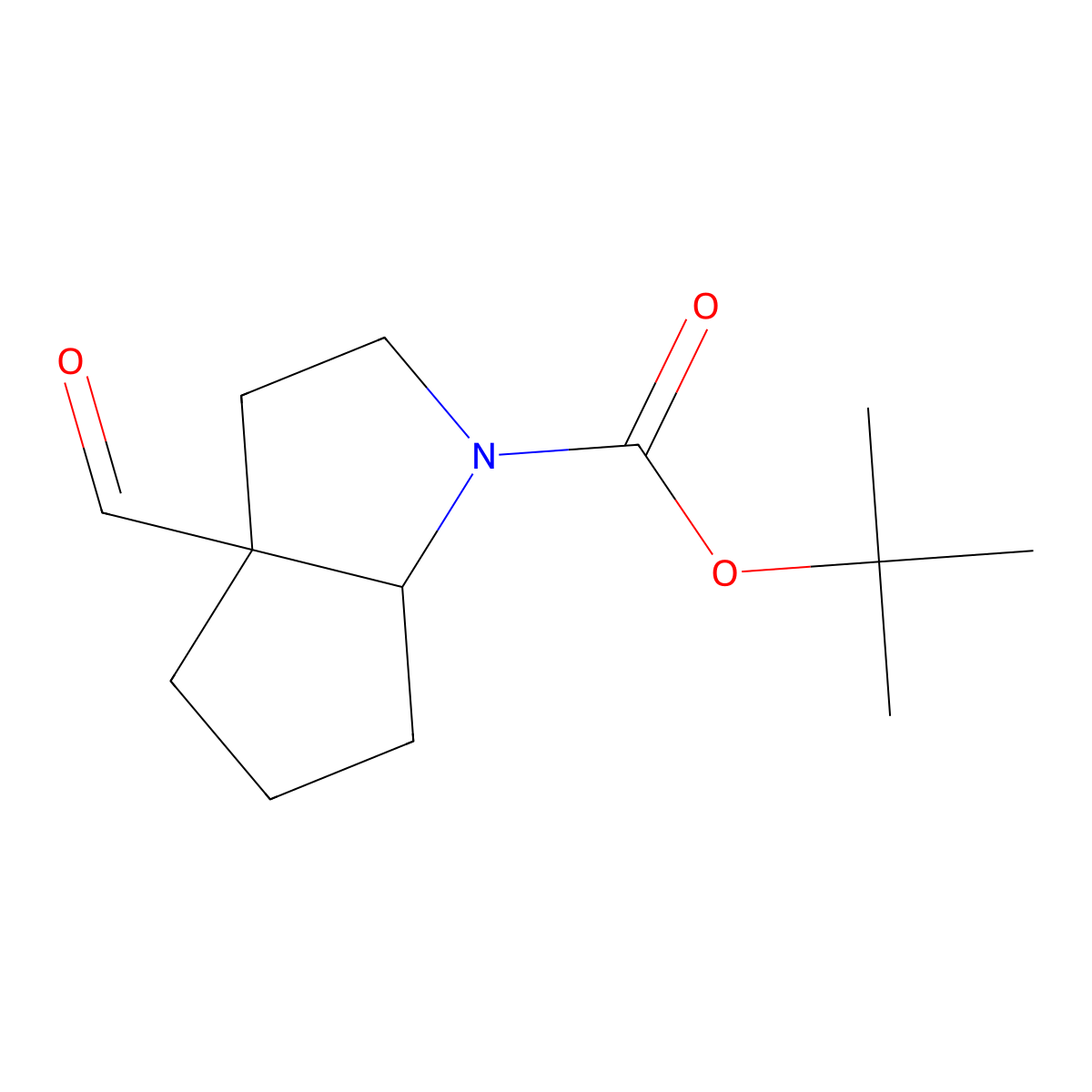 Tert-butyl 3a-formyl-octahydrocyclopenta(b)pyrrole-1-carboxylate molecular structure, CAS 2225147-42-0