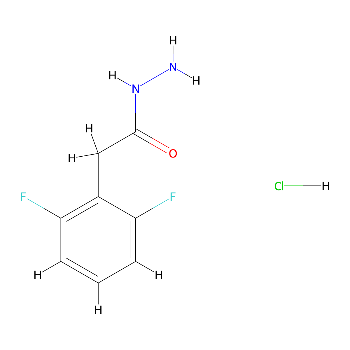 2-(2,6-Difluorophenyl)acetohydrazide hydrochloride molecular structure, CAS 2225147-46-4