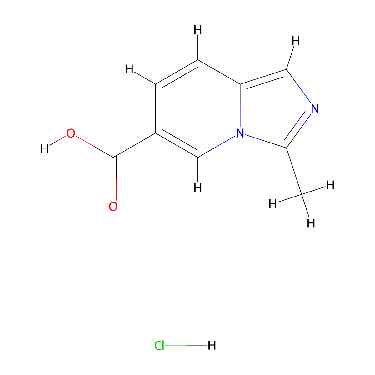 3-Methylimidazo[1,5-a]pyridine-6-carboxylic acid hydrochloride molecular structure, CAS 2225147-48-6
