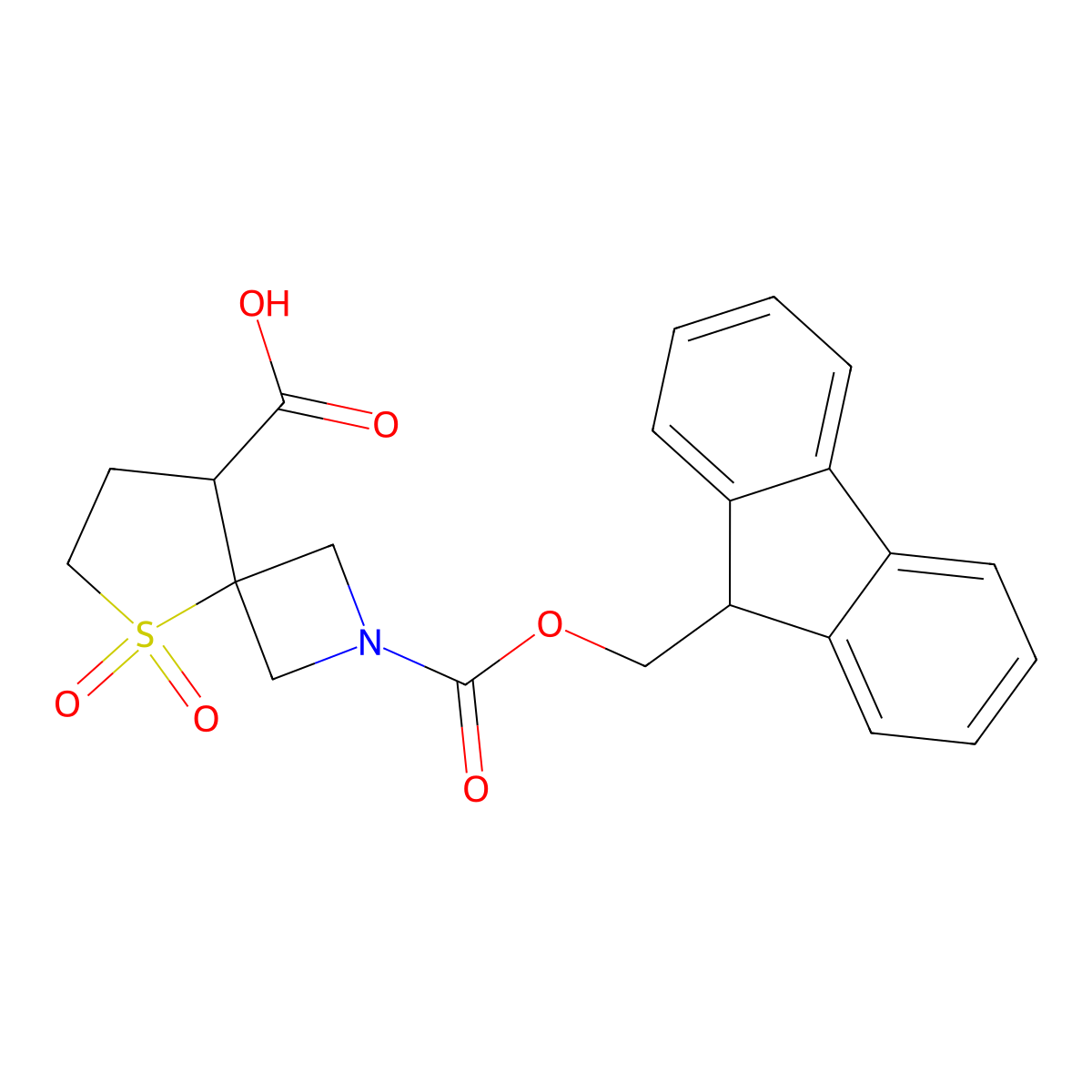 2-{[(9H-fluoren-9-yl)methoxy]carbonyl}-5,5-dioxo-5lambda6-thia-2-azaspiro[3.4]octane-8-carboxylic acid molecular structure, CAS 2225147-49-7