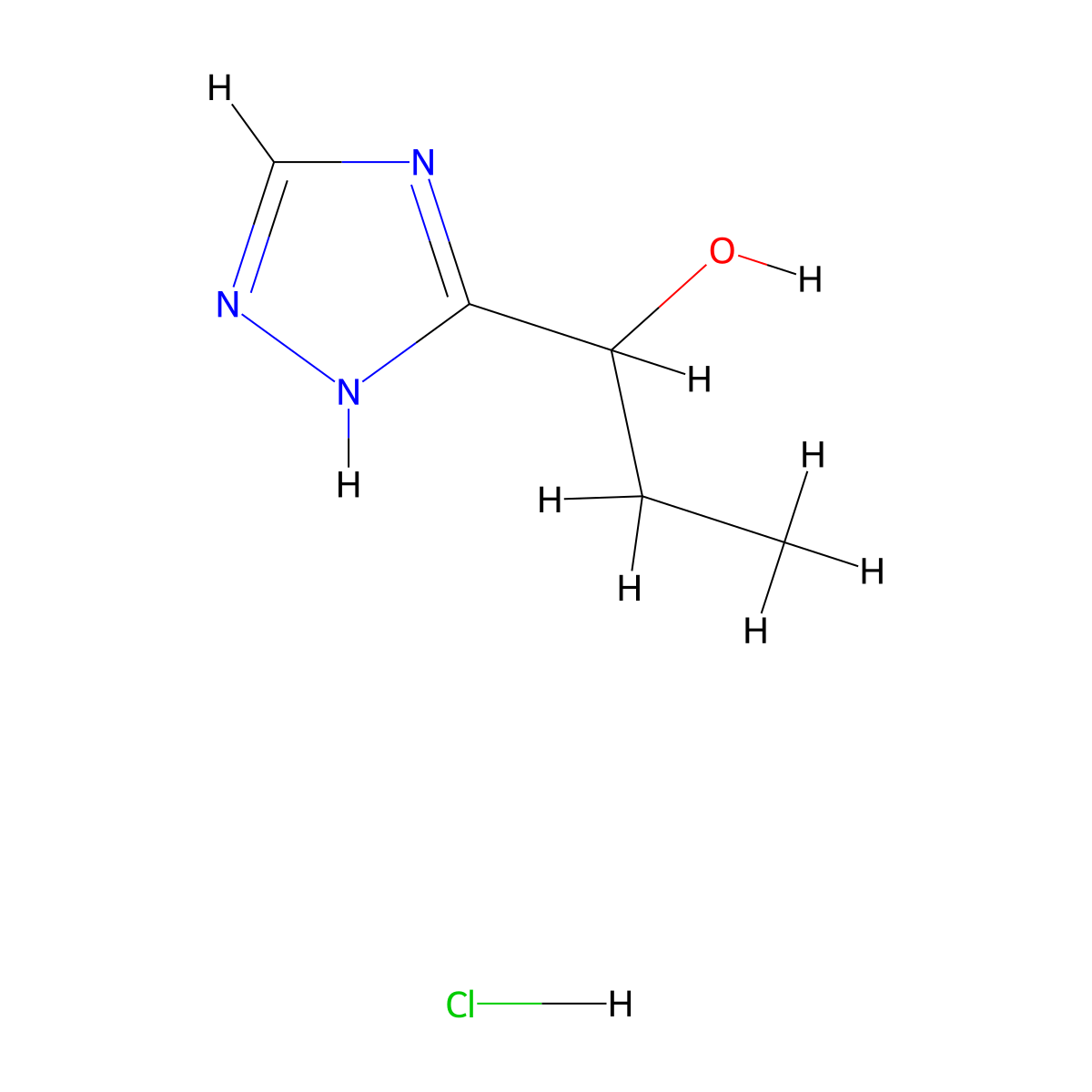 1-(4H-1,2,4-Triazol-3-yl)propan-1-ol hydrochloride molecular structure, CAS 2225147-54-4